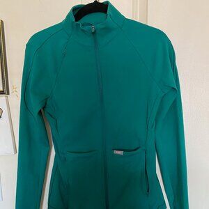 Figs womens ContourKnit Scrub Jacket™ size small Hunter Green Limitied Edition